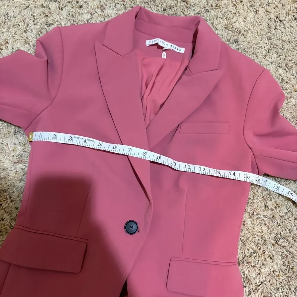 Veronica Beard Cutaway Dickey Jacket Mauve Pink